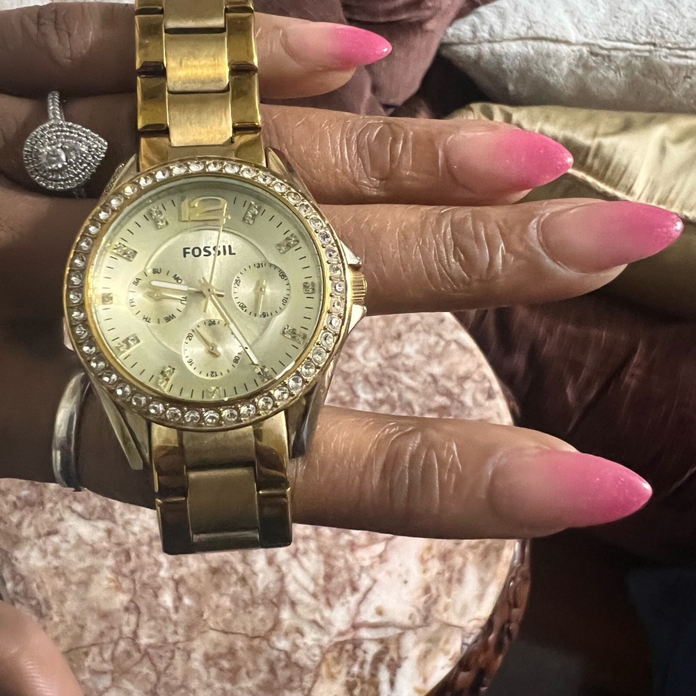 Fossil gold watch